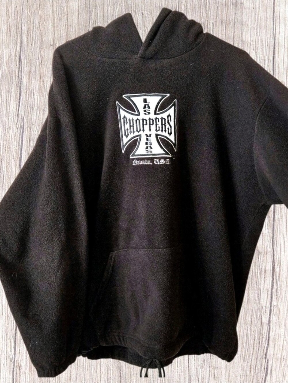 VTG West Coast Choppers Las Vegas Fleece Hoodie Black Sz XL 90s Y2K Jesse James